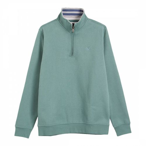 Green Solid Half Zip Sweatshirt - Crew Clothing - Modalova