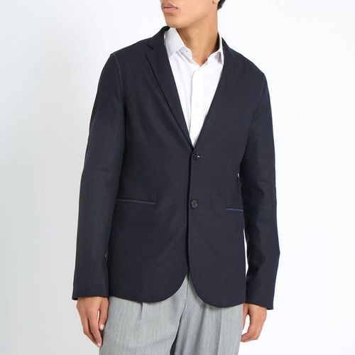 Navy Wool Blend Blazer - Emporio Armani - Modalova