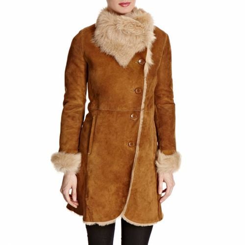 Warm Suede Merino Shearling Sheepskin Coat - Shearling Boutique - Modalova