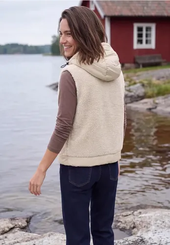 Wendbare Teddyweste in Unifarbe - cecil - Modalova