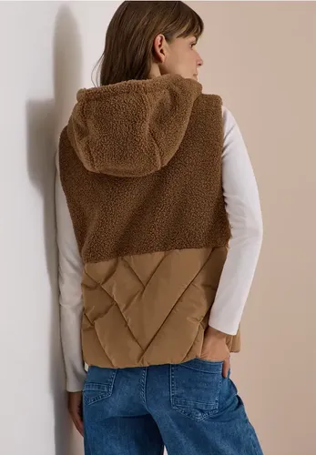 Teddy-Weste mit Steppteil und Zipper - cecil - Modalova