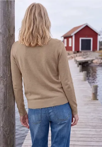 Pullover in Unifarbe mit Rundhals - cecil - Modalova