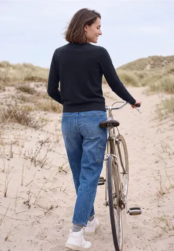 Pullover in Unifarbe mit Rundhals - cecil - Modalova