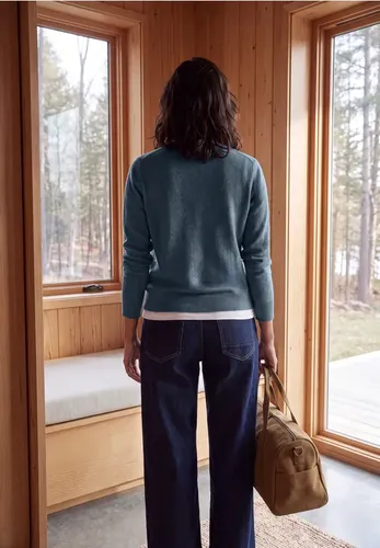 Pullover in Unifarbe mit Rundhals - cecil - Modalova