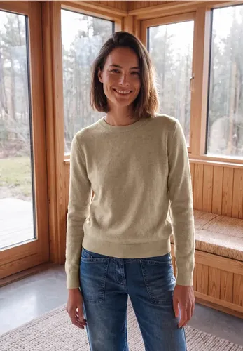 Pullover in Unifarbe mit Rundhals - cecil - Modalova