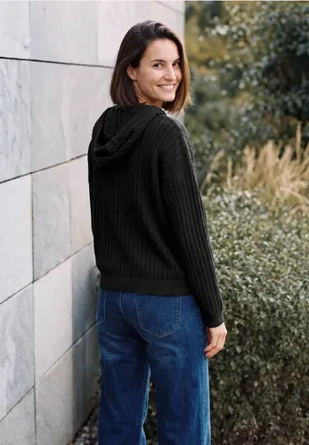 Pullover in Rippstruktur mit Kapuze - cecil - Modalova