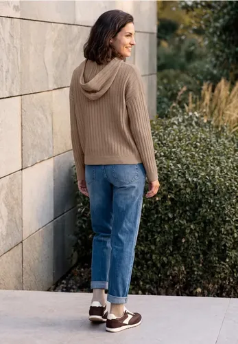Pullover in Rippstruktur mit Kapuze - cecil - Modalova