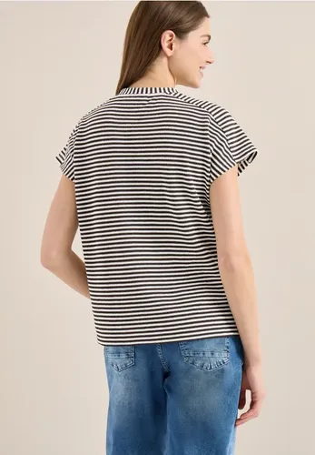 T-Shirt mit Split Neck und Struktur - cecil - Modalova