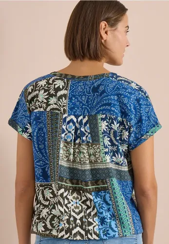 Kurzarm Bluse mit Patchwork-Print - cecil - Modalova