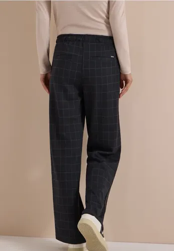 Wide Leg Hose mit Karomuster und Tape - cecil - Modalova
