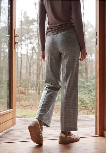 Wide Leg Hose mit Houndstooth-Muster - cecil - Modalova
