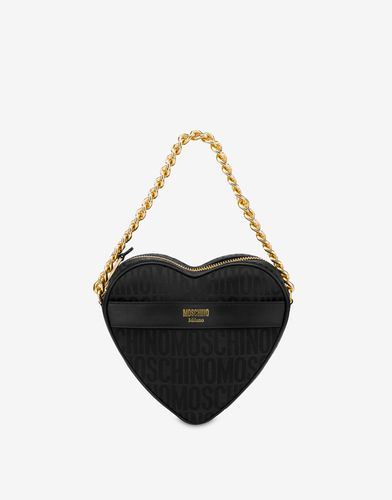 Allover Logo Nylon Heart Bag - Moschino - Modalova