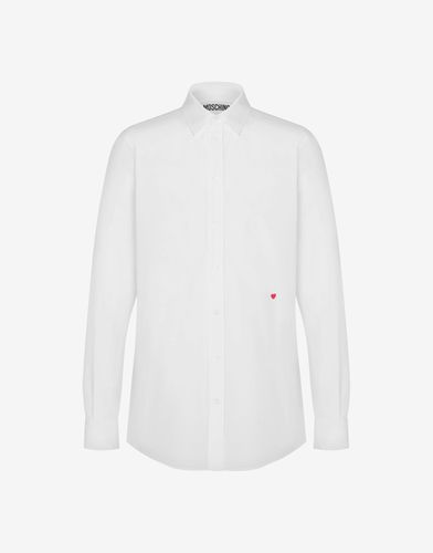 Little Red Heart Poplin Shirt - Moschino - Modalova