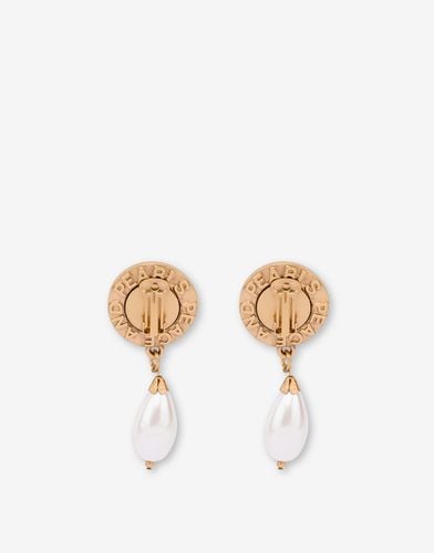 Peace & Pearls Dangling Earrings - Moschino - Modalova