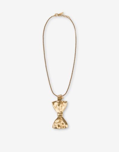 Bow Pendant Necklace - Moschino - Modalova