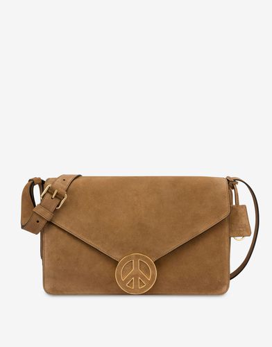 Shoulder Bag In Split Leather Peace & Soft - Moschino - Modalova