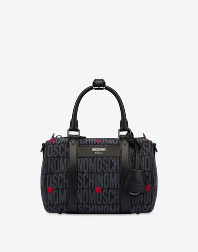 Handbag With Allover Logo Hearts - Moschino - Modalova