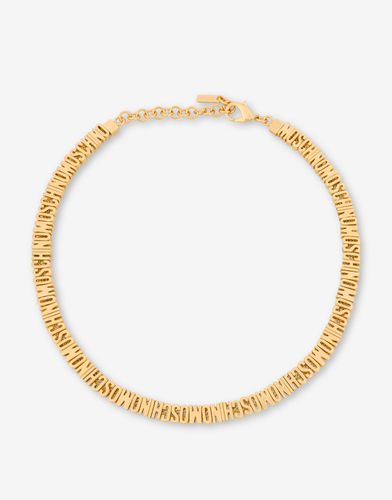 Lettering Logo Choker Necklace - Moschino - Modalova