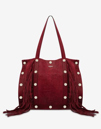 Snap Buttons Shopper With Fringes - Moschino - Modalova