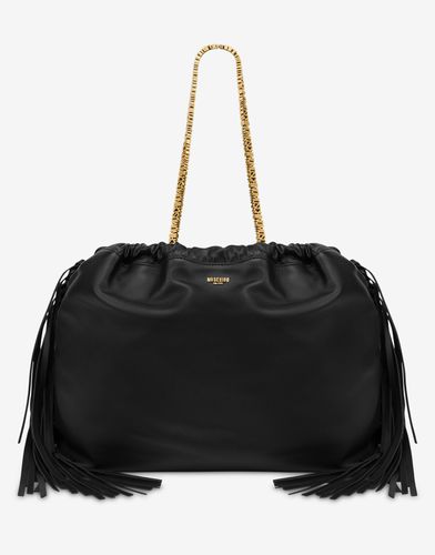 Mini Lettering Shopper With Fringes - Moschino - Modalova