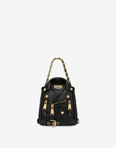 Mini Nappa Leather Biker Backpack - Moschino - Modalova