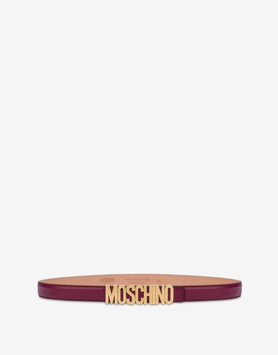 Lettering Logo Calfskin Belt - Moschino - Modalova