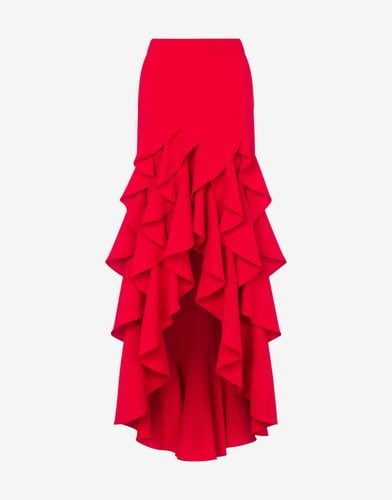 Skirt In Crepe With Ruffles - Moschino - Modalova