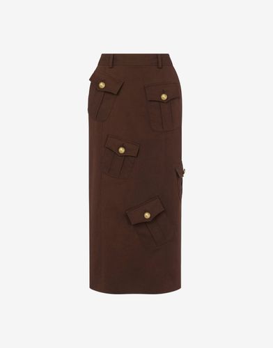 Skirt In Gabardine Military Twist - Moschino - Modalova