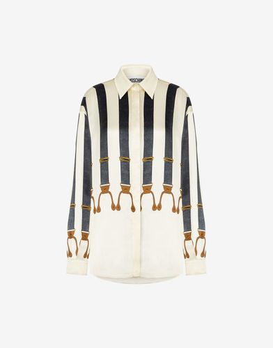 Shirt In Satin Suspenders Print - Moschino - Modalova