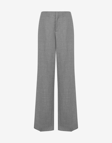 Wide Trousers In Woolen Cloth - Moschino - Modalova