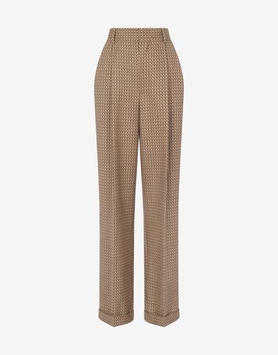 Trousers In Jacquard Wool Peace - Moschino - Modalova