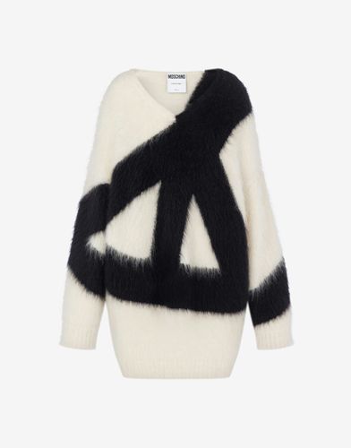 Dress In Brushed Mohair Peace Symbol - Moschino - Modalova