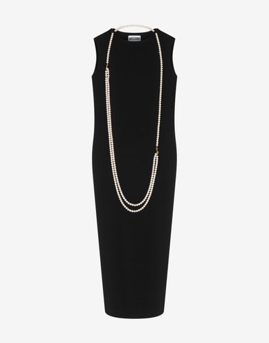 Dress In Stretch Crepe Pearls - Moschino - Modalova