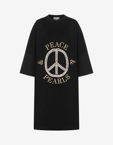 Dress In Interlock Cotton Peace & Pearls - Moschino - Modalova