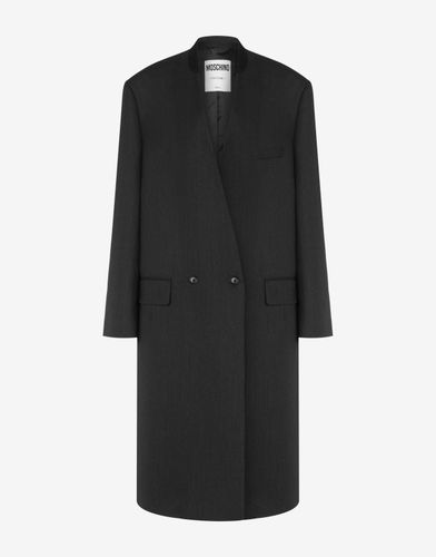 Coat In Dyed Woolen Cloth - Moschino - Modalova