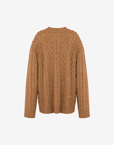 Oversize Pullover In Shetland Golden M - Moschino - Modalova