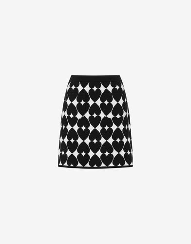 Optical Miniskirt With Hearts - Moschino - Modalova