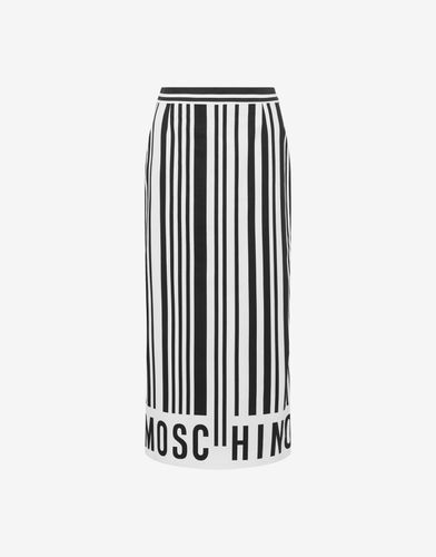 Barcode Poplin Skirt - Moschino - Modalova