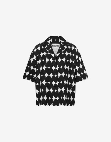 Optical Shirt With Hearts - Moschino - Modalova