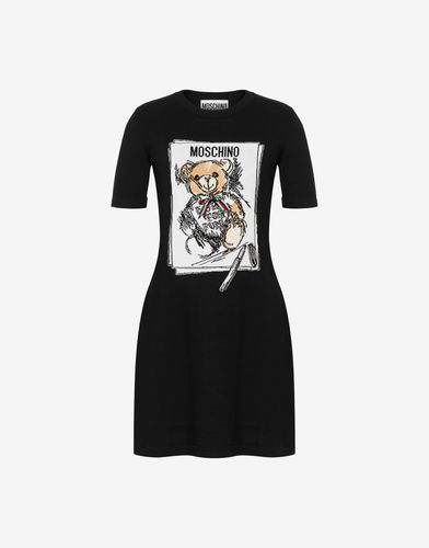 Cotton Dress With Teddy Bear - Moschino - Modalova