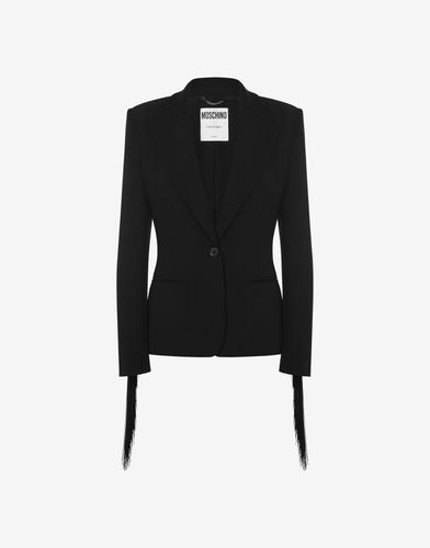 Crêpe Jacket With Fringes - Moschino - Modalova