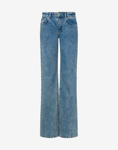 Peace Symbol Denim Flared Trousers - Moschino Jeans - Modalova