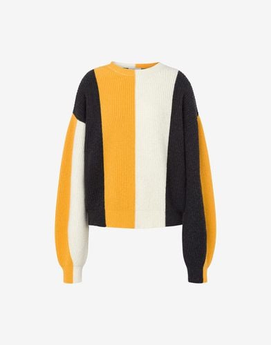 Wool And Cashmere-blend Striped Jumper - Moschino Jeans - Modalova