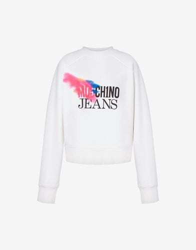 Painted Logo Sweatshirt With Print - Moschino Jeans - Modalova