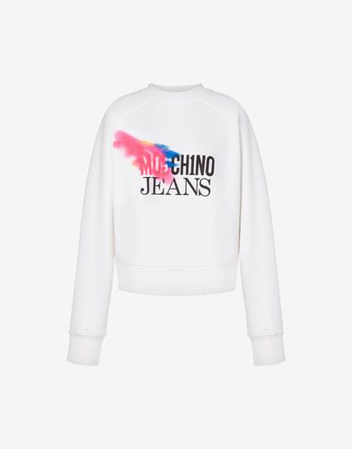 Painted Logo Sweatshirt With Print - Moschino Jeans - Modalova