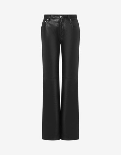 Nappa Leather Flared Trousers - Moschino Jeans - Modalova