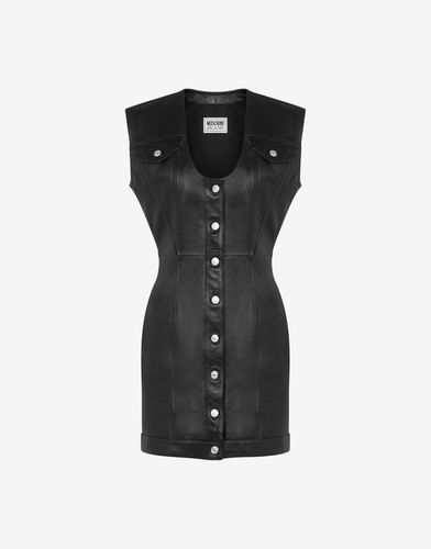 Short Leather Dress - Moschino Jeans - Modalova