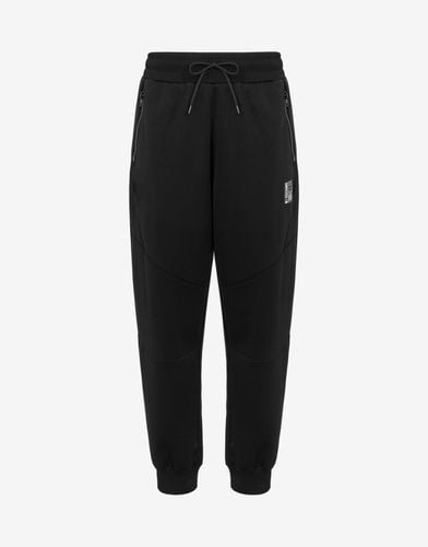 Technical Fleece Pants With Locker Tag Label - Moschino - Modalova