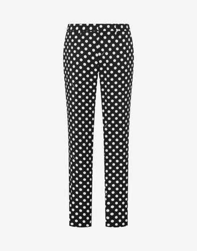 Allover Polka Dots Tencel-cotton Trousers - Moschino - Modalova