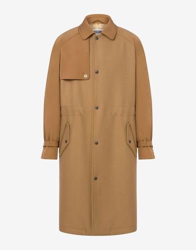 Wool Cloth And Nylon Coat - Moschino - Modalova